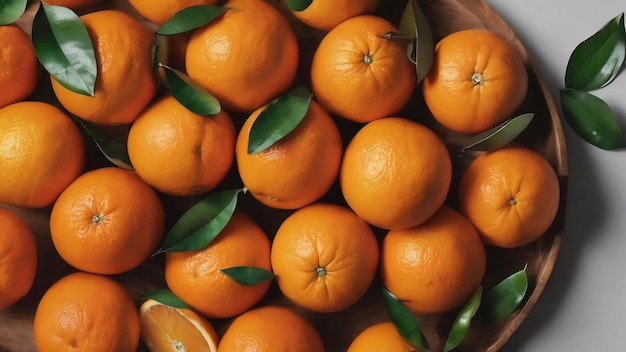 Top view of oranges with copy space