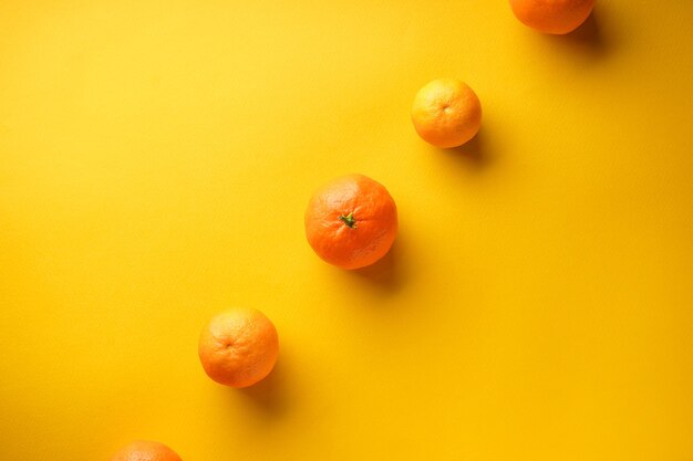 top view organic tangerines
