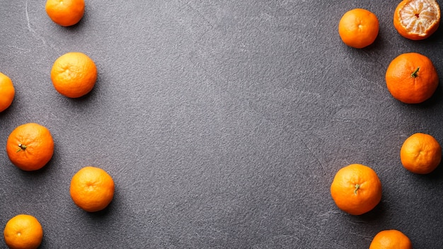 top view organic tangerines