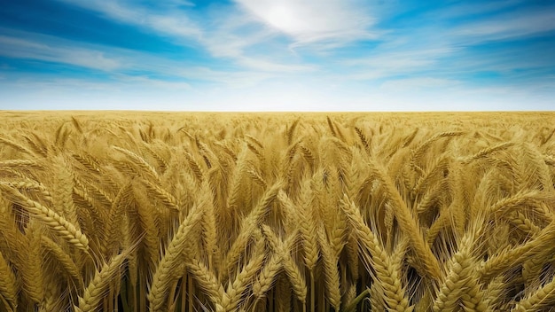 Верхний вид органической пшеницы с пространством для копирования