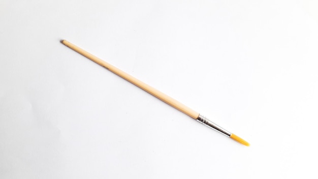 Top view of a paint brushes on a isolated white background