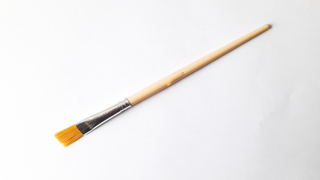 Top view of a paint brushes on a isolated white background