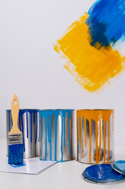 top view on paint can