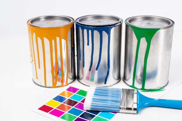 top view on paint can