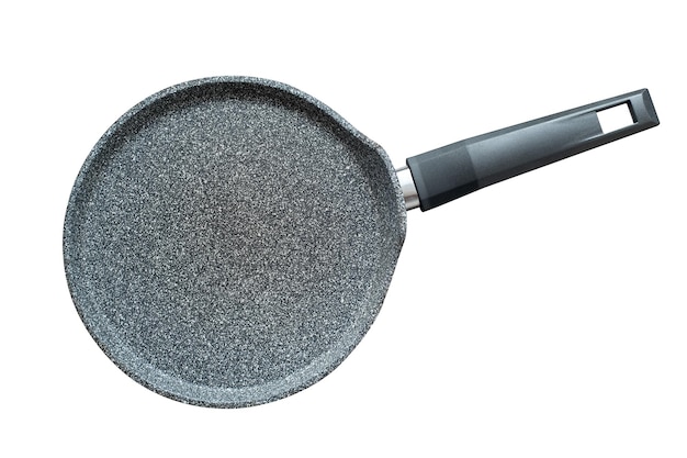 Photo top view pancake pan on white background