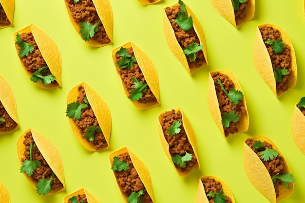 Photo top view paper tacos arrangement