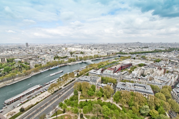 Top view of Paris skyline from Eiffel tower