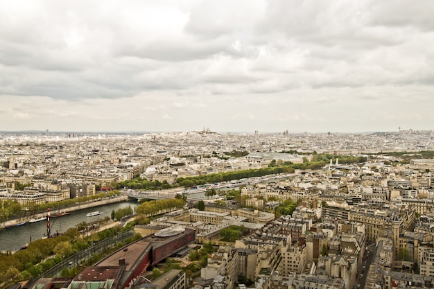 Top view of Paris skyline from Eiffel tower