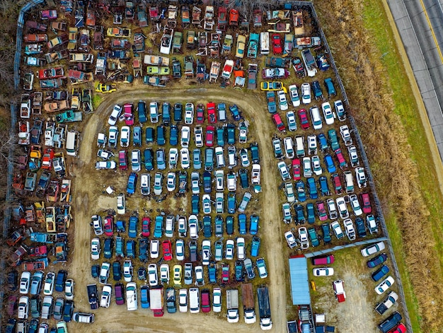 Photo top view photo of junkyard photo