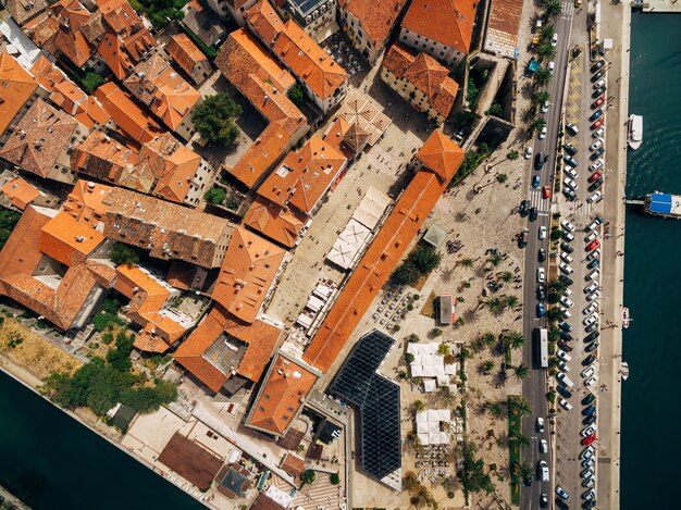 Top view of the pier and old town