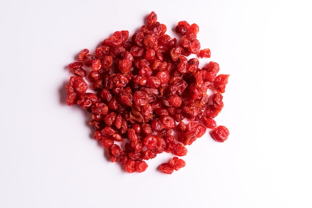 Top view of pile of dried cherry berries