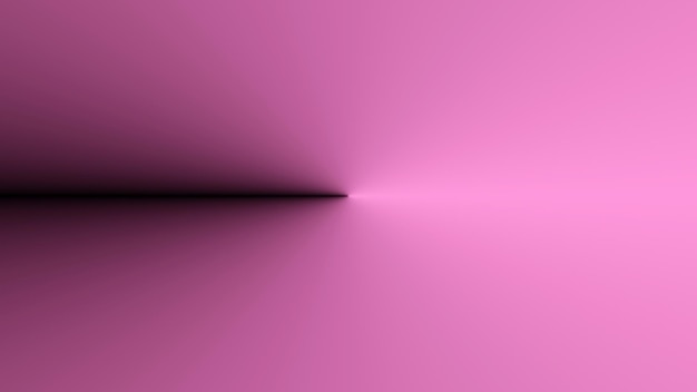 Top view of a pole shadow that is illuminating by side light on pink plain 3D Rendering