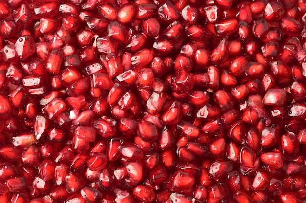 Top view of Pomegranate Seeds Texture of Pomegranate Seeds