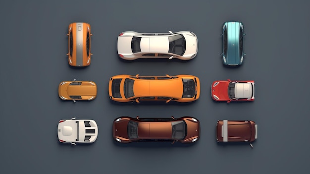 Top view realistic car wallpaper