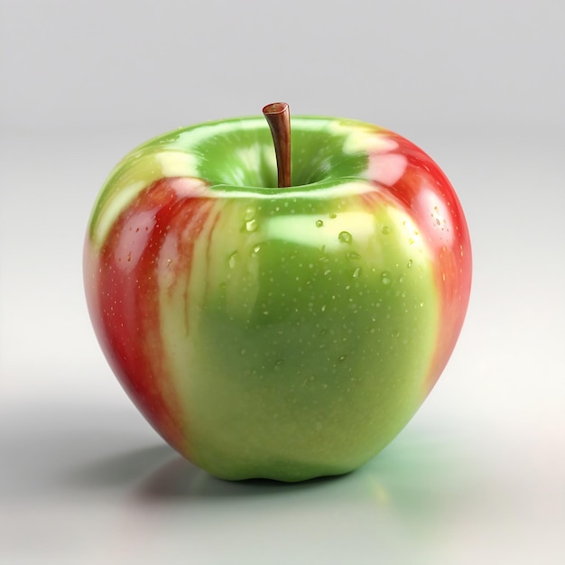 トップ ビュー赤と緑のリンゴが白い背景で隔離 Ai 生成
