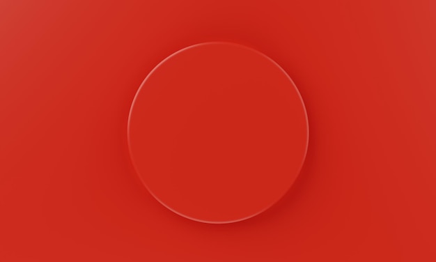 Top view red minimal circular product podium background Abstract and object concept