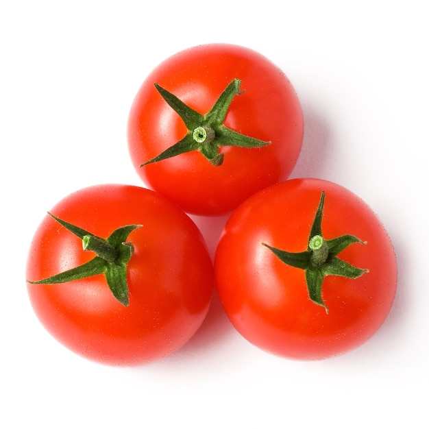 Top view red tomatoes in studio