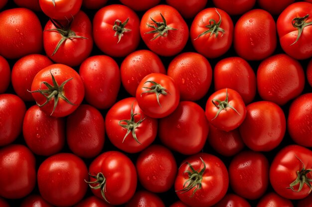 Top view of ripe fresh tomatoes