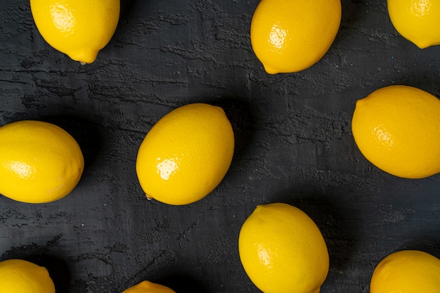 Top view of ripe lemon