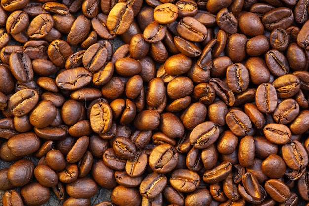 top view roasted Coffee beans