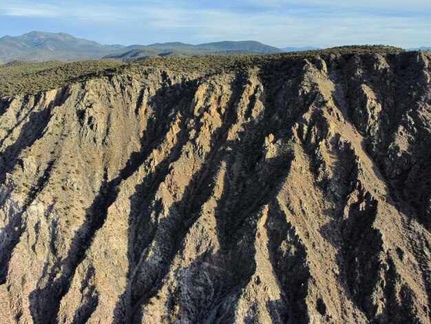 Top view of rocky mountains