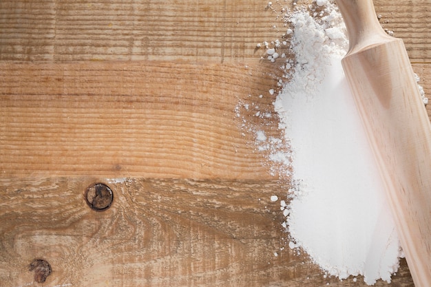 写真 白い粉の上から見るめん棒