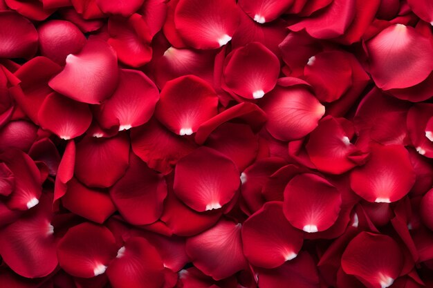 Photo top view rose petals background