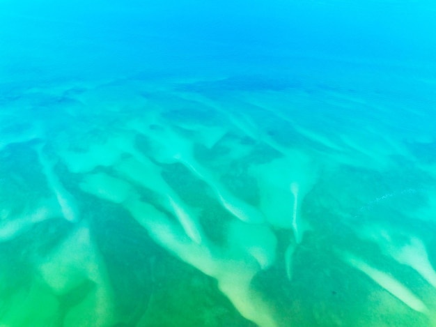 Top view Sea surface aerial viewBird eye view photo of turquoise waves and water surface texture Blue sea background Beautiful waves nature Amazing view seascape