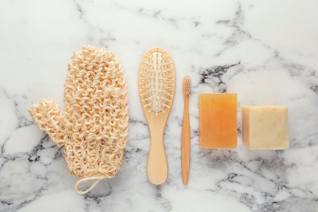 top view self care products
