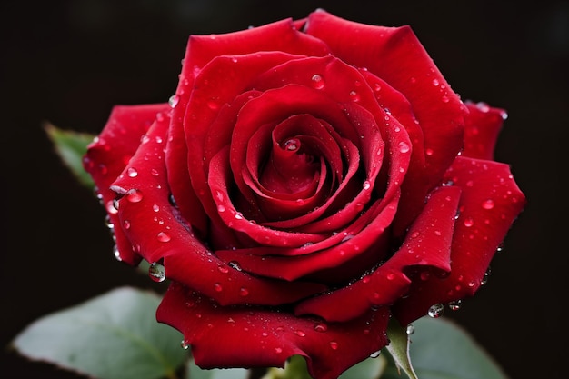 Top view of simple red rose