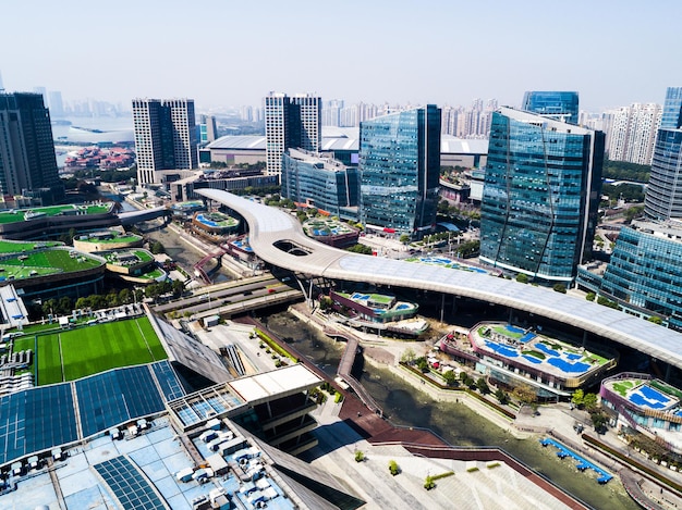 Top View of Skyscrapers in a Big City