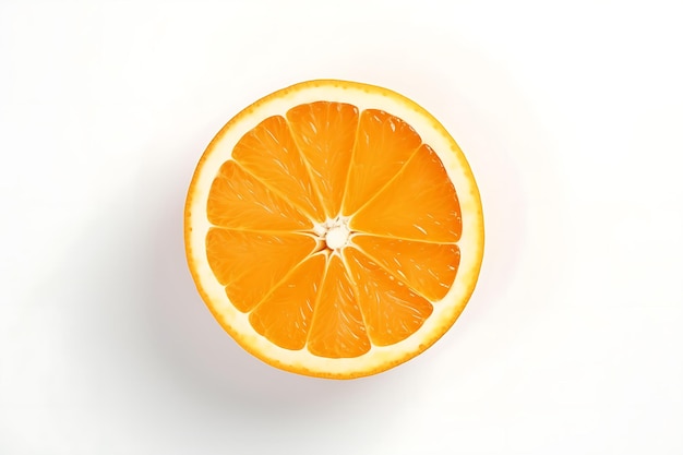A top view sliced orange fresh ripe juicy mellow isolated piece