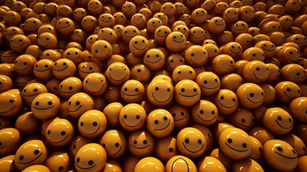 Top View of Smiley Emoticons Group