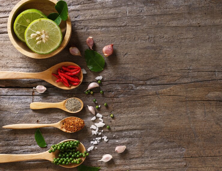 Top view spicy background