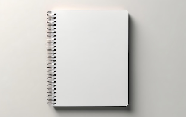 Photo top view spiral bound notepad mockup