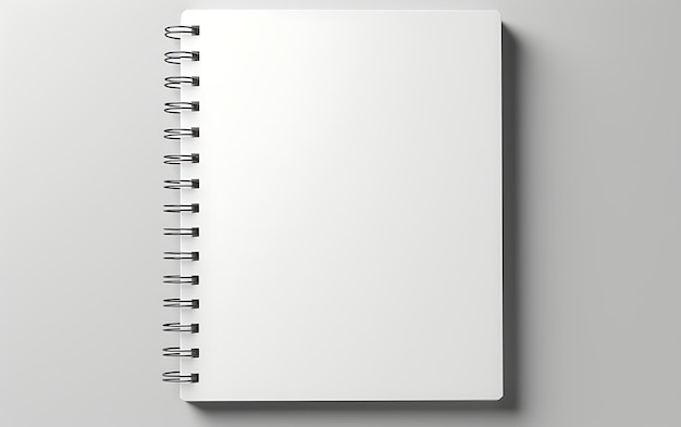 Photo top view spiral bound notepad mockup