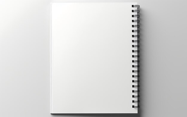 Photo top view spiral bound notepad mockup