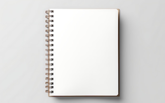 Photo top view spiral bound notepad mockup