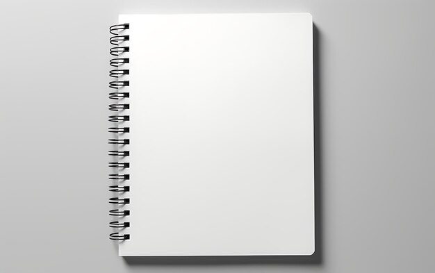 Photo top view spiral bound notepad mockup