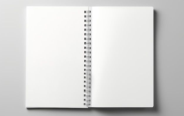 Photo top view spiral bound notepad mockup