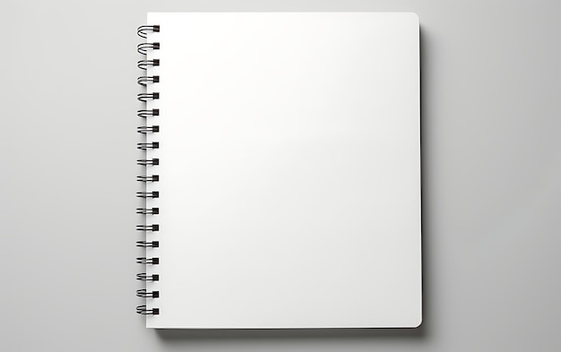 Photo top view spiral bound notepad mockup