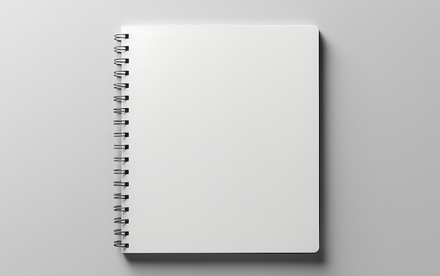 Photo top view spiral bound notepad mockup