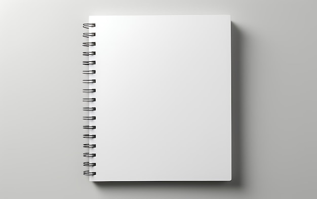 Photo top view spiral bound notepad mockup