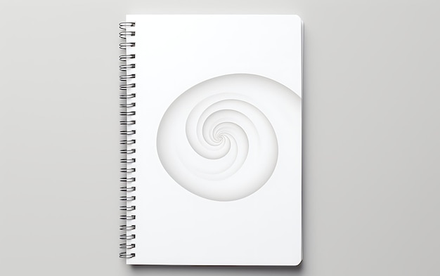 Photo top view spiral bound notepad mockup