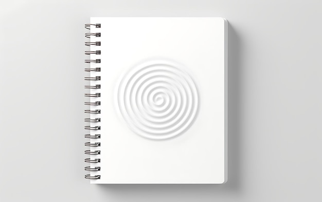 Photo top view spiral bound notepad mockup