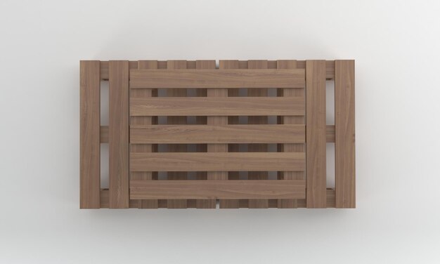 Top view Stack of wood pallets isolated on a white 3d illustration