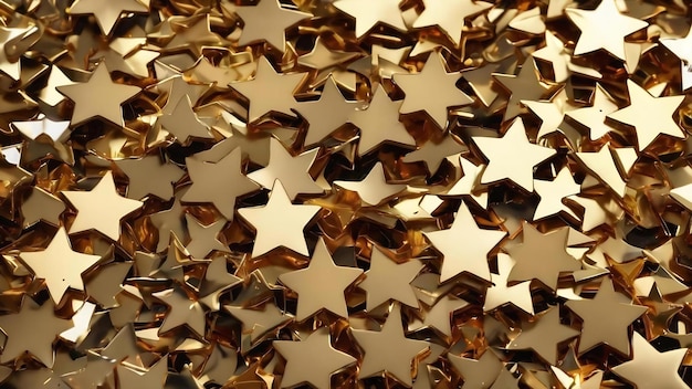 Top view star metallic confetti