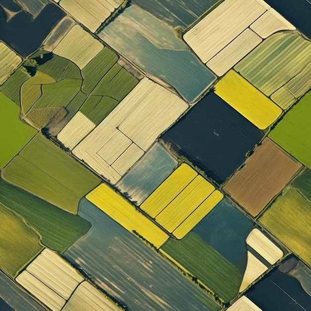 Top view of summer farmers fields