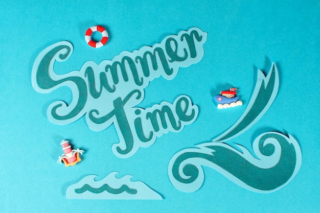 Top view of summer time beach waves background