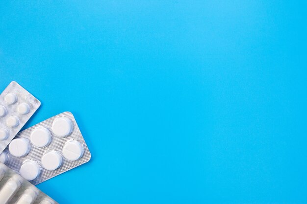 top view tablets with pills